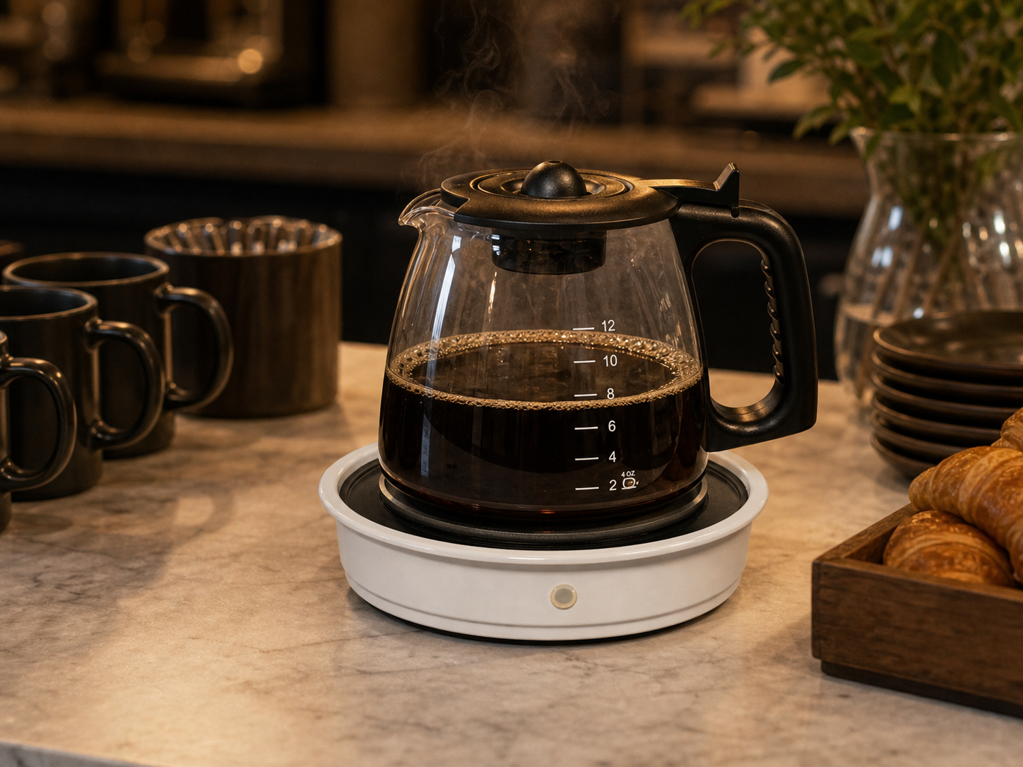 Warm beverage service moment supported by Insta Hot Plate